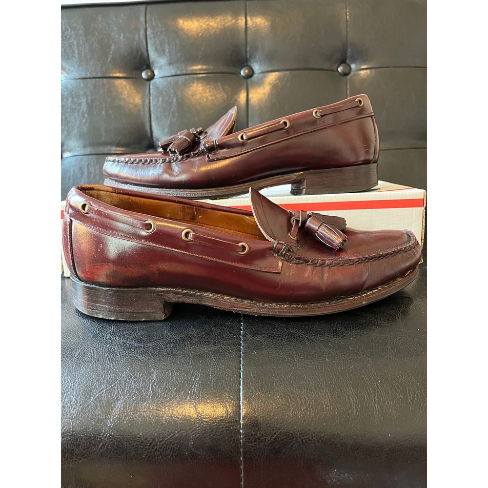 Vintage Thompson Boland Lee Classics Tassel Loafers Burgundy